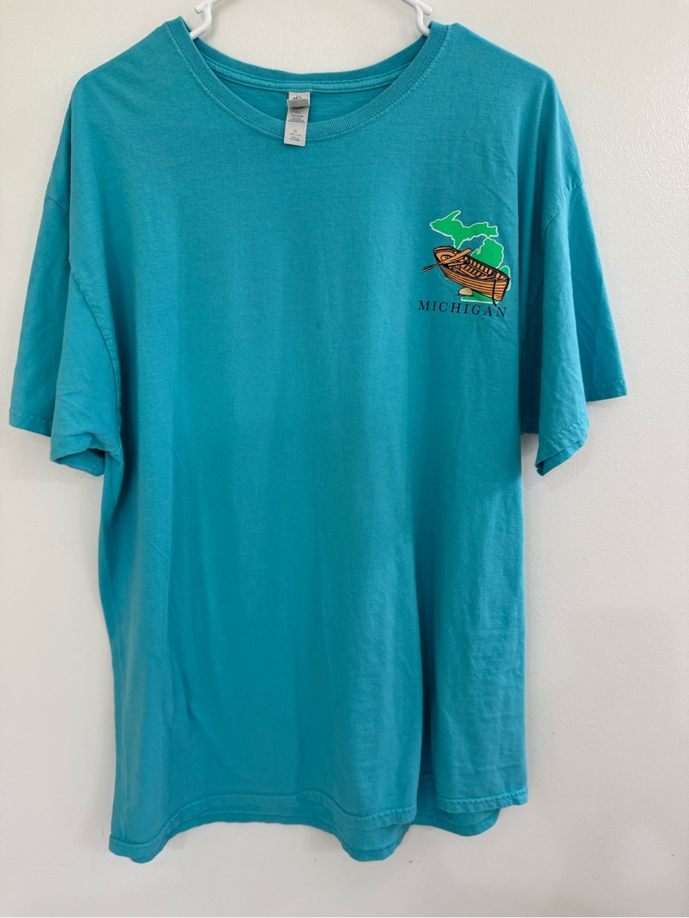 Unisex Cotton Michigan T Shirt Living on Lake Time Blue XL Summer - Picture 2 of 9